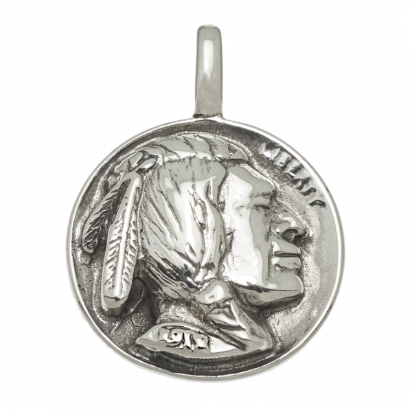 Harpo pendant P173IN indian chief medal in silver