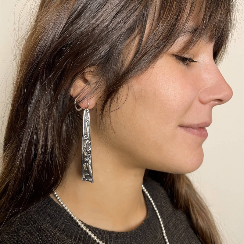 Harpo Paris earrings BO303 in silver with stamps
