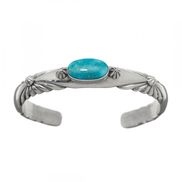 Navajo bracelet for men BR464 in silver and turquoise - Harpo Paris