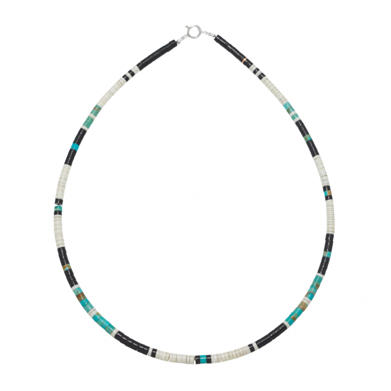 Pueblo necklace COP07 in stones and shells - Harpo Paris