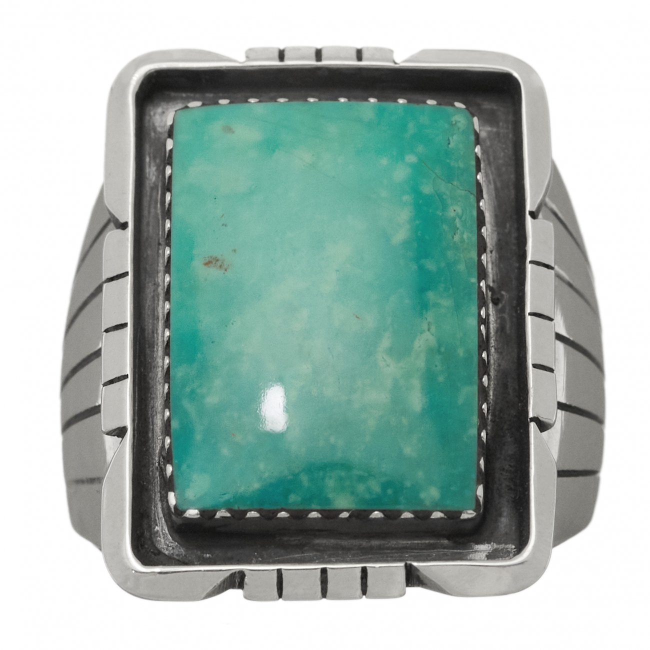 Bague Navajo BA1102 en turquoise et argent - Harpo Paris