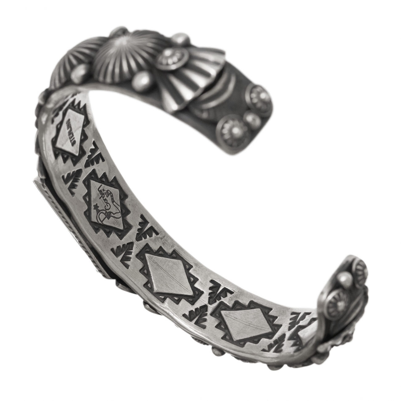 Navajo bracelet for men in silver and turquoise, BR672 - Harpo Paris