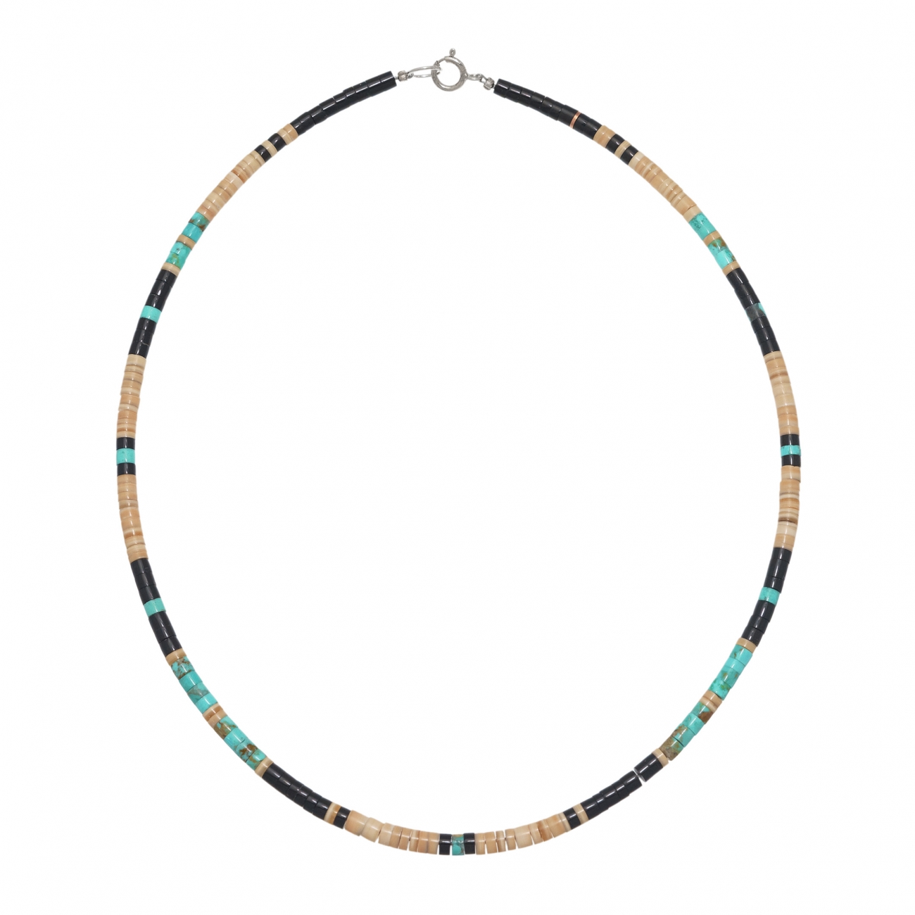 Pueblo necklace CO193 in stones and turquoise - Harpo Paris