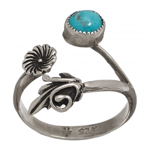 Bague BA1176 Navajo en argent et turquoise - Harpo Paris