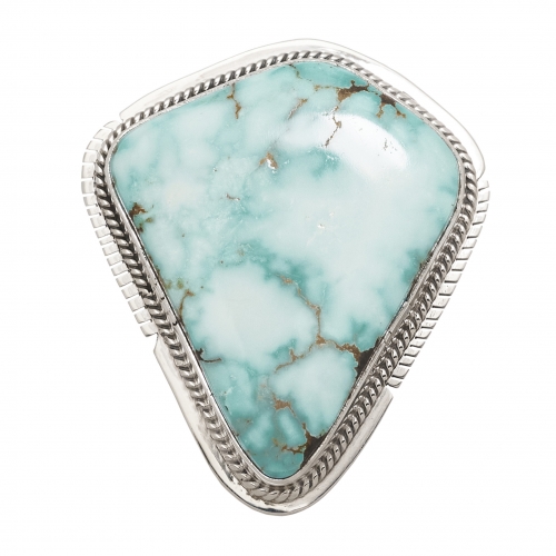 Bague Navajo BA1246 pour femme turquoise sur argent massif - Harpo Paris