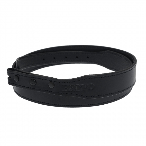 Black leather belt CU04 for ranger buckle - Harpo Paris