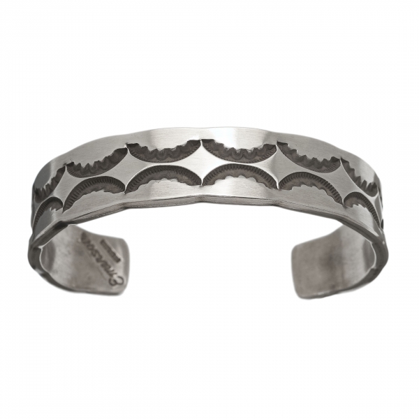 Navajo bracelet in mat silver BR770 - Harpo Paris