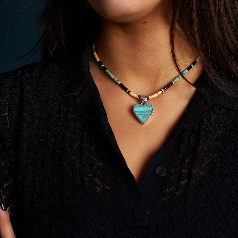 Collier Pueblo CO193 en pierres et turquoise - Harpo Paris