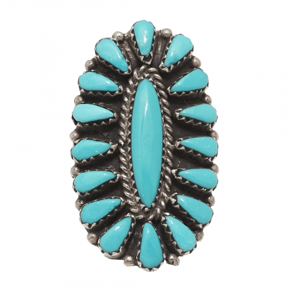 Cactus Flower Harpo Paris ring BA1283 in turquoise and silver