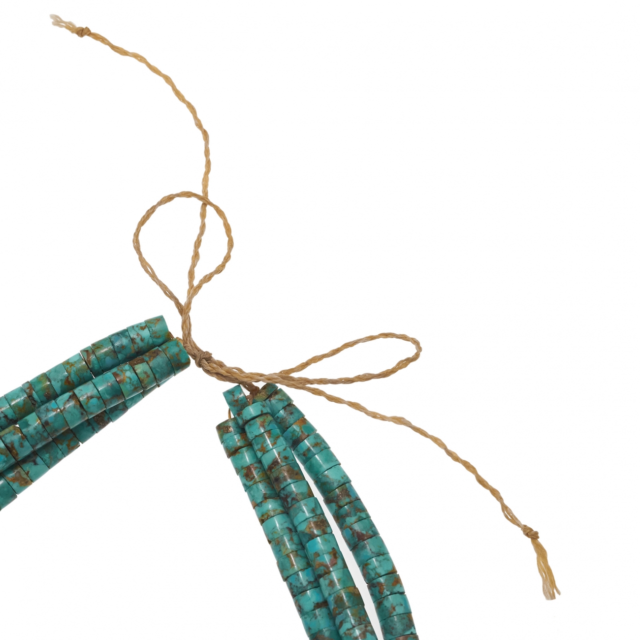 Pueblo necklace CO208 in turquoise heishi and spiny oyster - Harpo