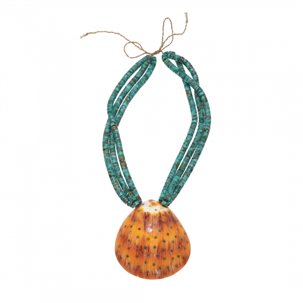 Pueblo necklace CO208 in heishi and shell - Harpo Paris