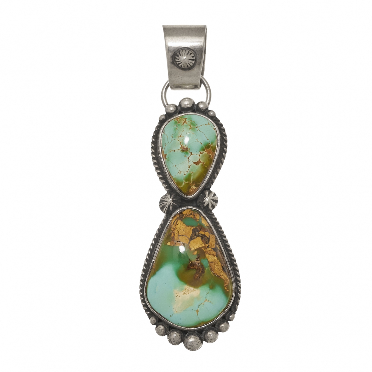 PE469 turquoise and silver pendant Harpo
