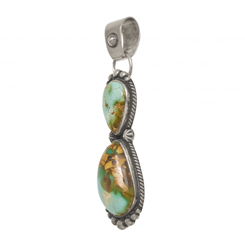 Turquoise and silver pendant PE469 - Harpo Paris