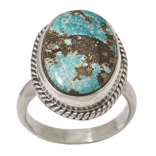 Turquoise and silver ring BA1348 - Harpo Paris