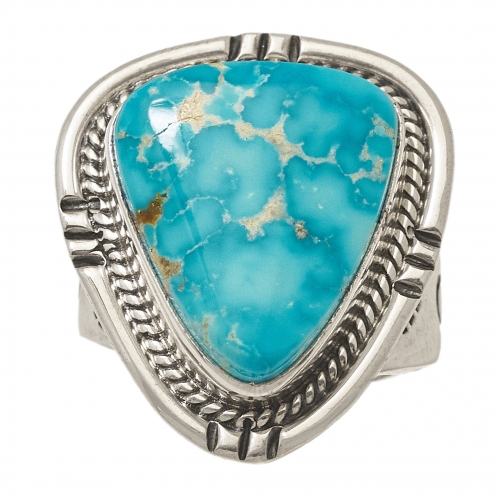 Turquoise and silver men ring BA1361 - Harpo Paris