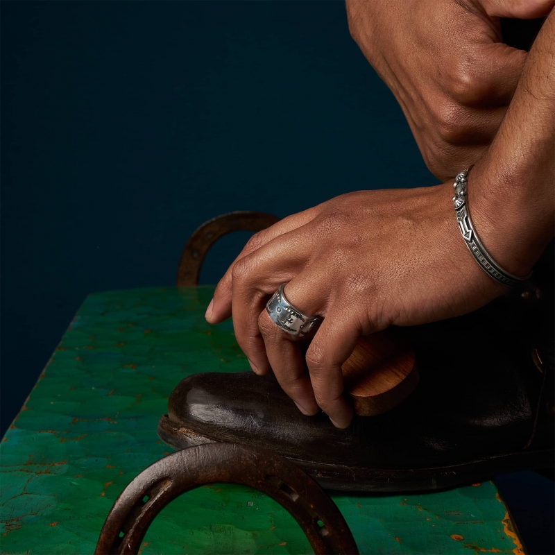 Navajo ring for men in sterling silver BA1400 - Harpo Paris