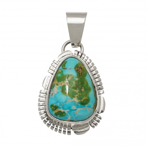 Pendentif turquoise et argent PE534 - Harpo Paris