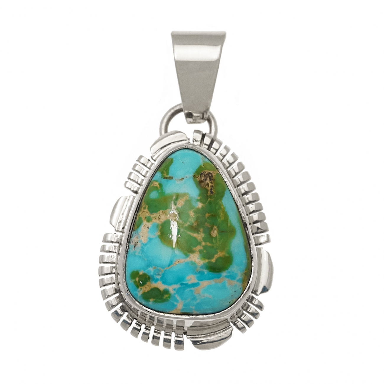 Pendentif turquoise et argent PE534 - Harpo Paris