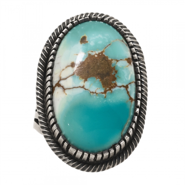 BA1444 turquoise and silver ring - Harpo Paris
