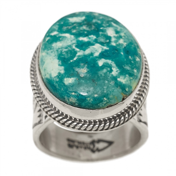 Turquoise and silver ring BA1445 - Harpo Paris