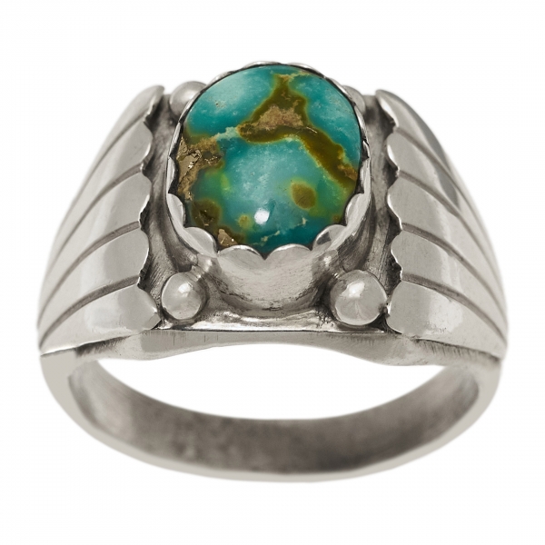 Turquoise and silver ring BA1447 - Harpo Paris