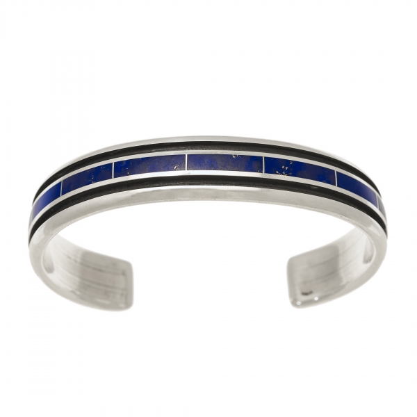 Lapis lazuli inlay bracelet BR830 - Harpo Paris