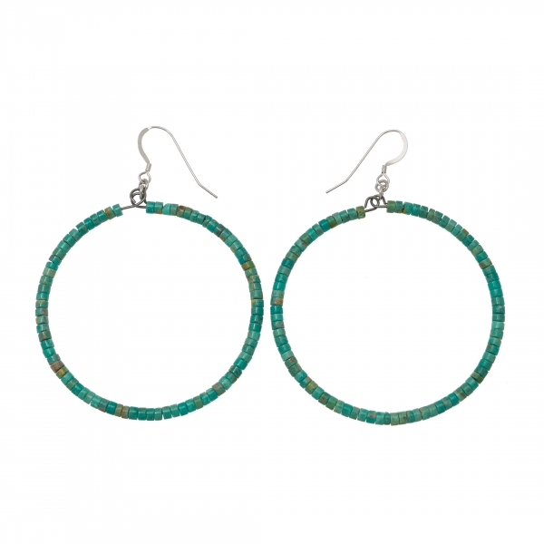 BO363 turquoise heishi beads earrings - Harpo Paris