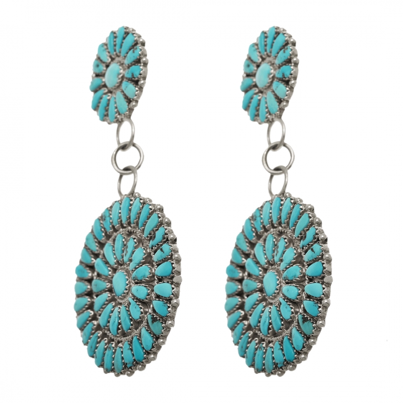 BO355 turquoise and silver earrings - Harpo Paris