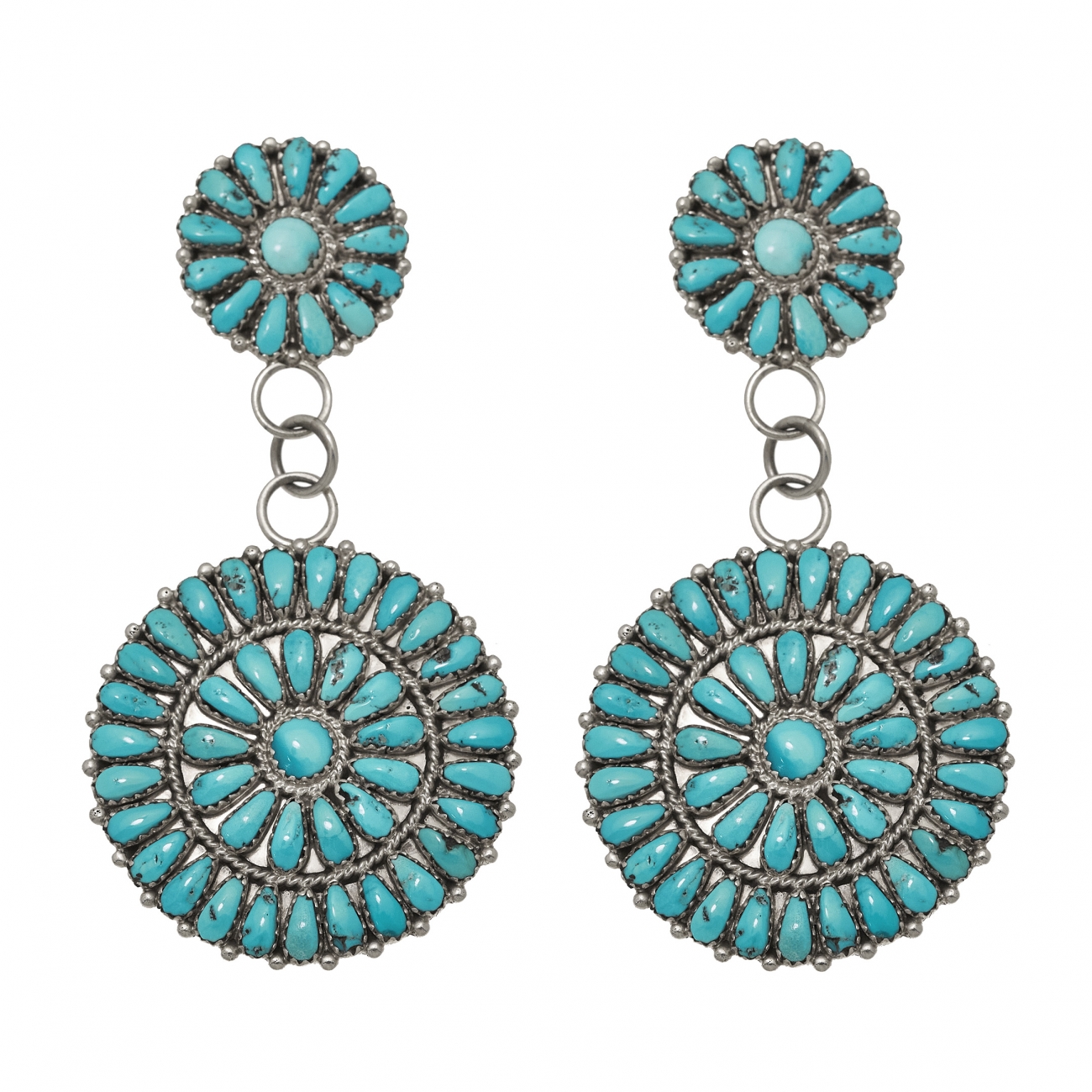 BO355 turquoise and silver earrings - Harpo Paris