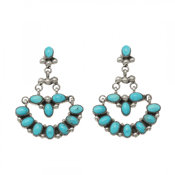 BO356 turquoise and silver earrings - Harpo Paris