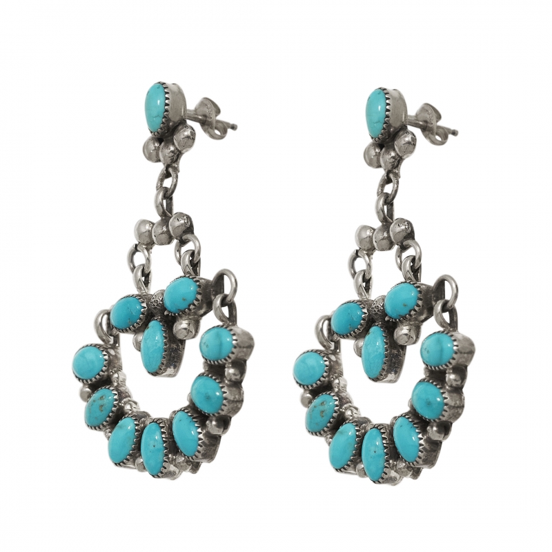 BO356 turquoise and silver earrings - Harpo Paris