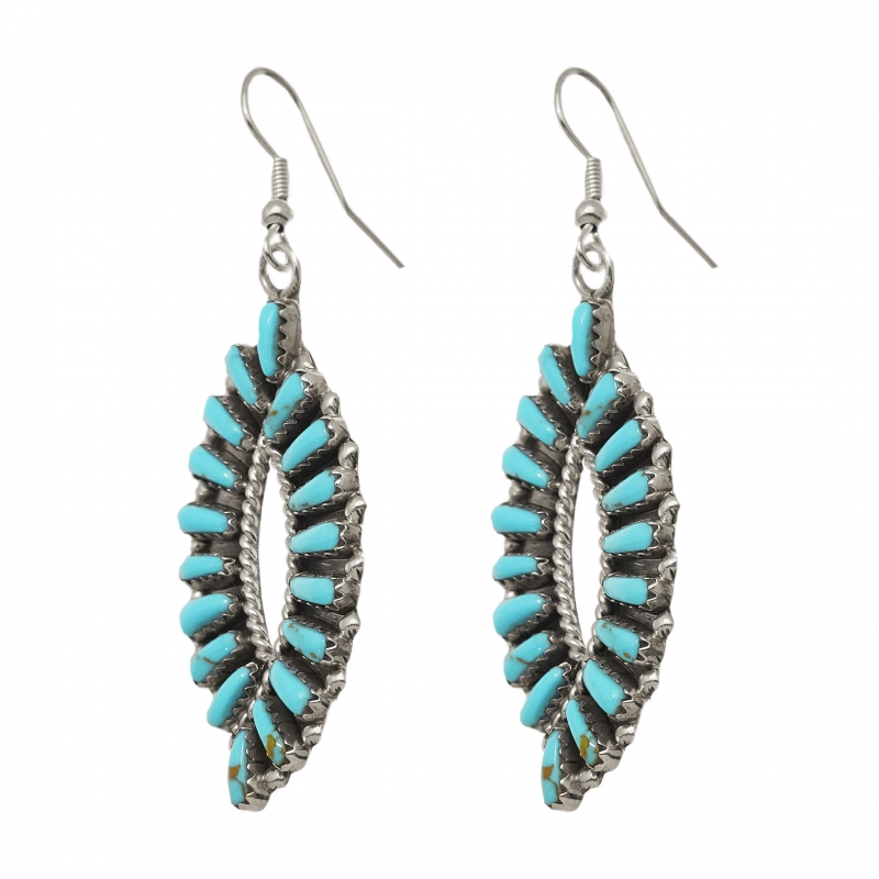 BO357 turquoise and silver earrings - Harpo Paris