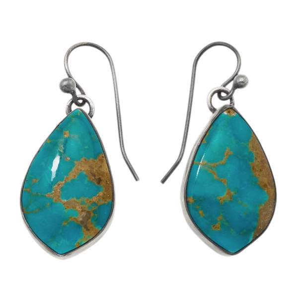 BO361 turquoise and silver Harpo earrings
