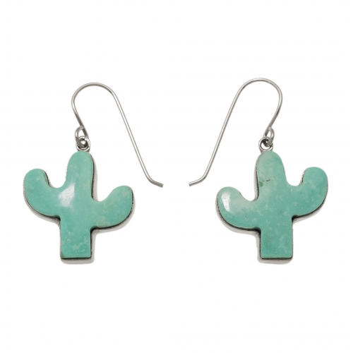 BO378 boucles d'oreilles turquoise et argent - Harpo Paris