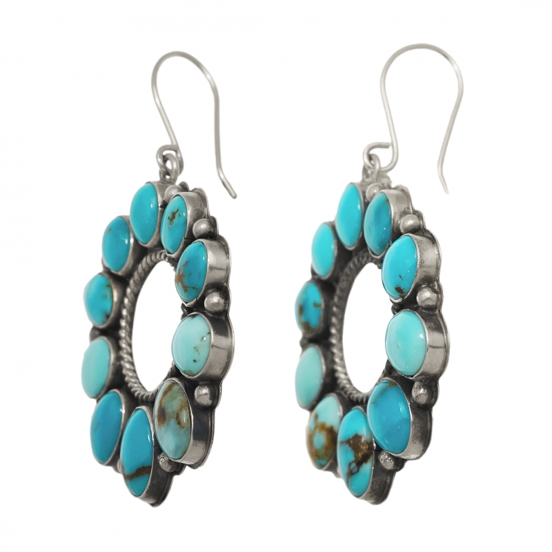 BO359 turquoise and silver earrings - Harpo Paris