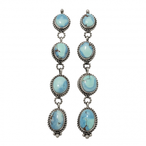 BO377 turquoise and silver earrings - Harpo Paris