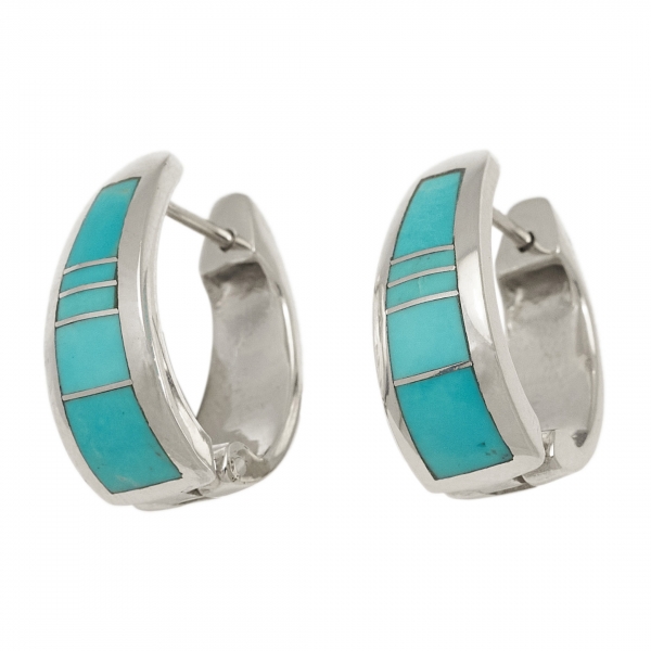 BO369 turquoise and silver earrings - Harpo Paris