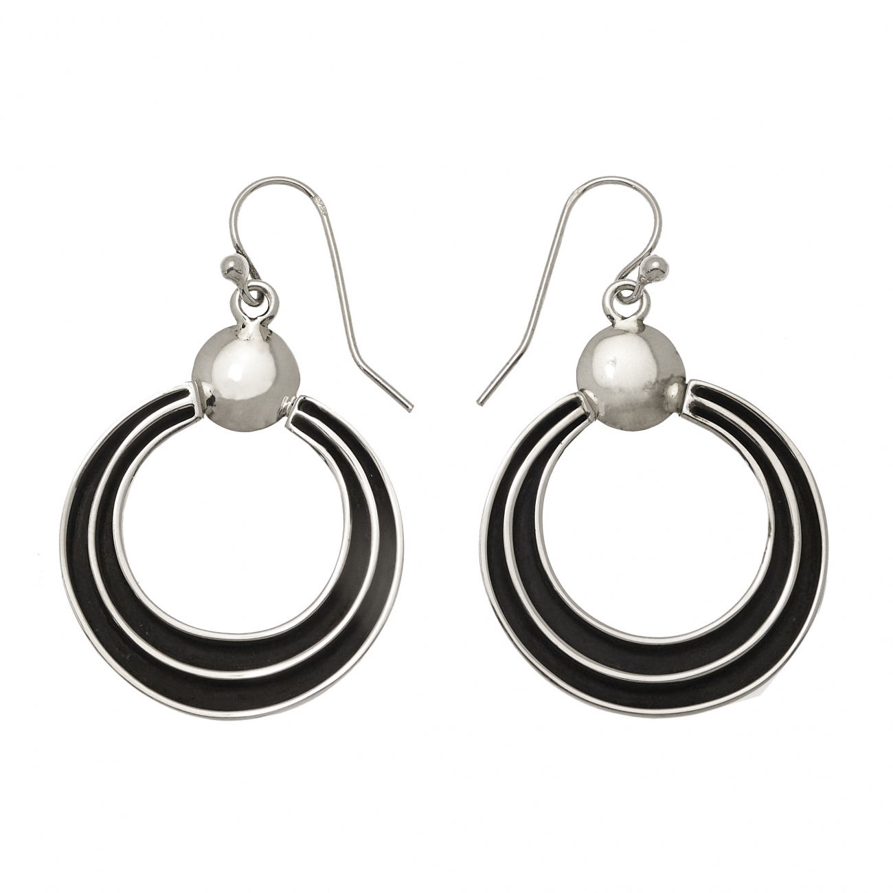 BO379 boucles d'oreilles en argent massif - Harpo Paris