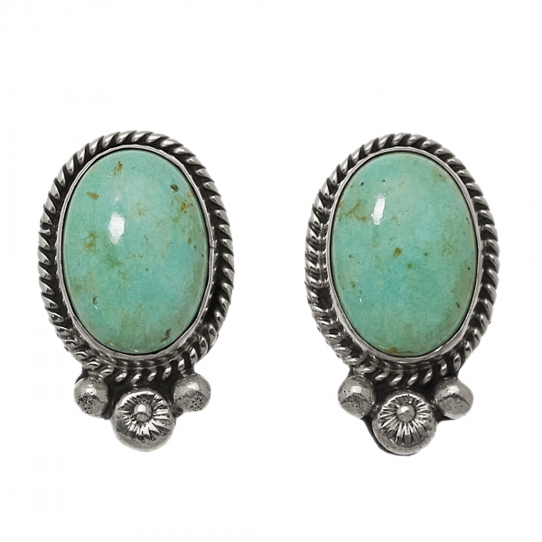 BO380 turquoise and silver earrings - Harpo Paris