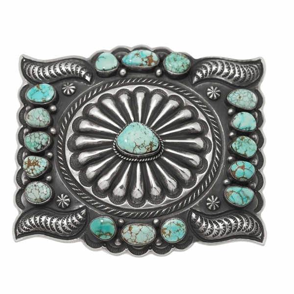 Turquoise and silver buckle  BK78 - Harpo Paris