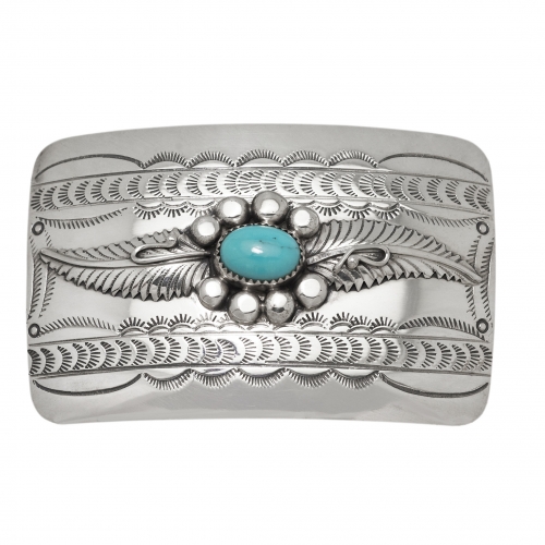 BK83 turquoise and silver buckle - Harpo Paris
