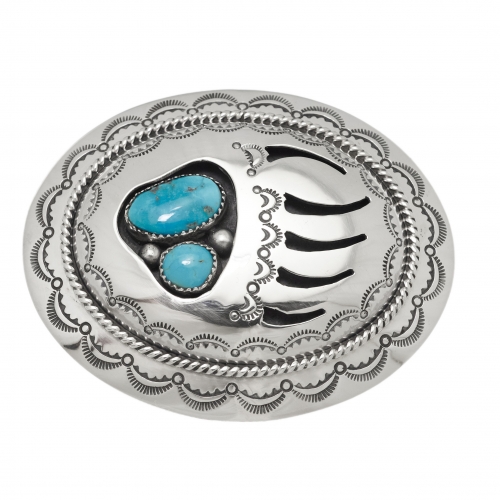 BK84 turquoise and silver buckle - Harpo Paris