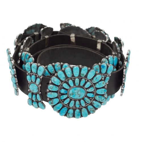 CC21 ceinture concho turquoises et argent - Harpo Paris