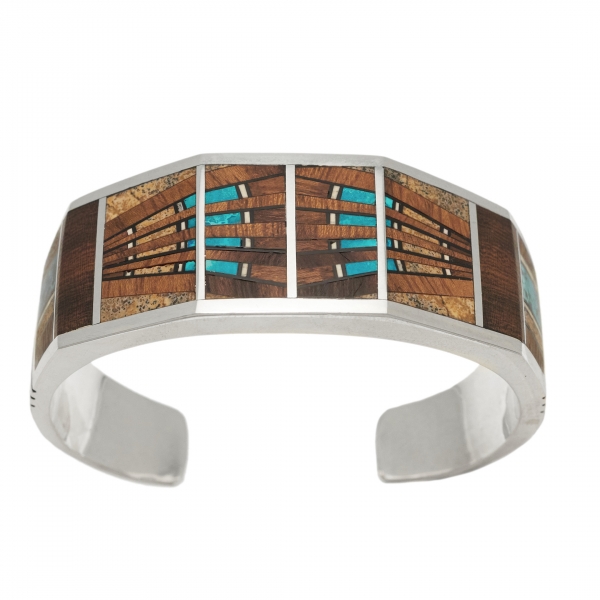 Bracelet en marqueterie et argent BR835 - Harpo Paris