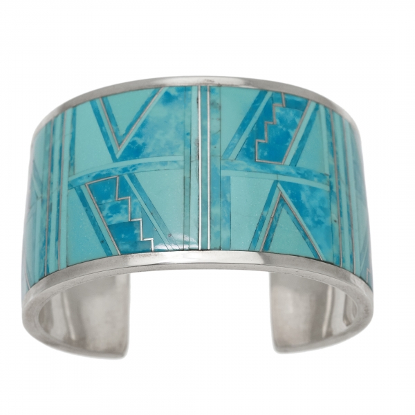 BR837 turquoises and silver cuff bracelet - Harpo Paris