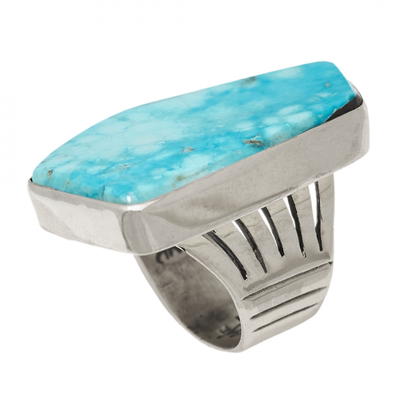 Turquoise and silver ring BA1448 - Harpo Paris