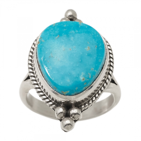 BA1450 turquoise and silver ring - Harpo Paris