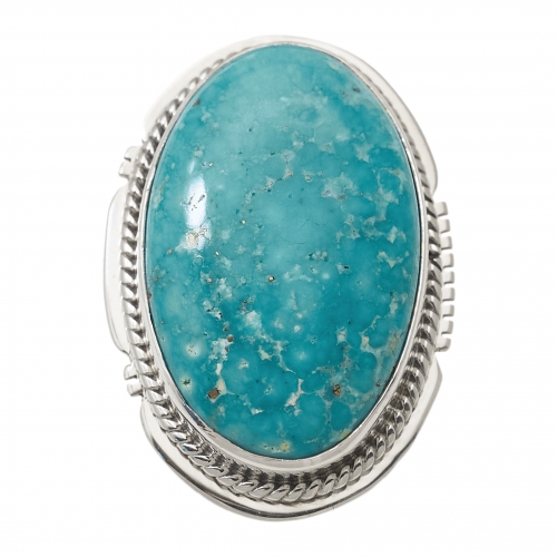 Bague Navajo en turquoise et argent massif BA1459 - Harpo Paris