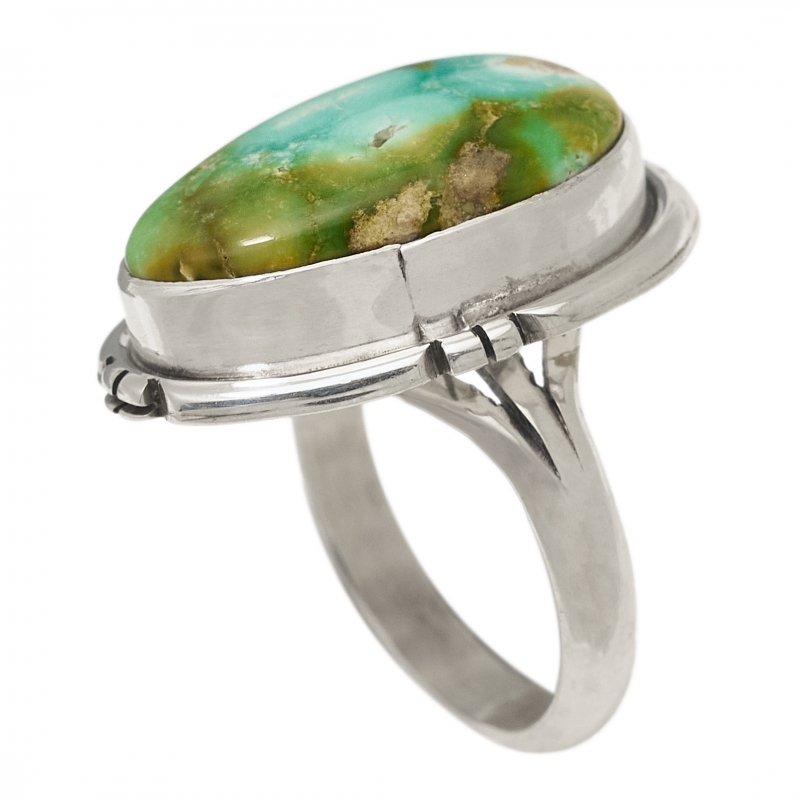 Bague Navajo pour femme, turquoise et argent massif BA1472 - Harpo Paris