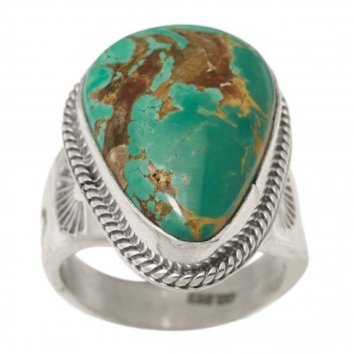 Turquoise and silver ring BA1476 - Harpo Paris